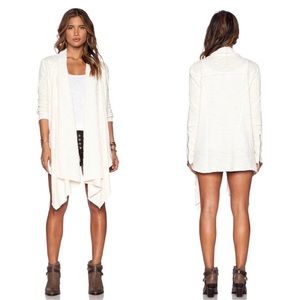 Free People In The Loop Nubby Knit Zip Waterfall Open Sweater Sz XS